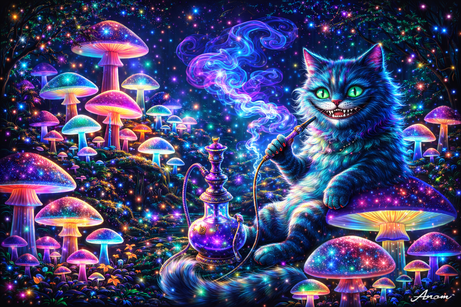 Cosmic Mushroom Cat background