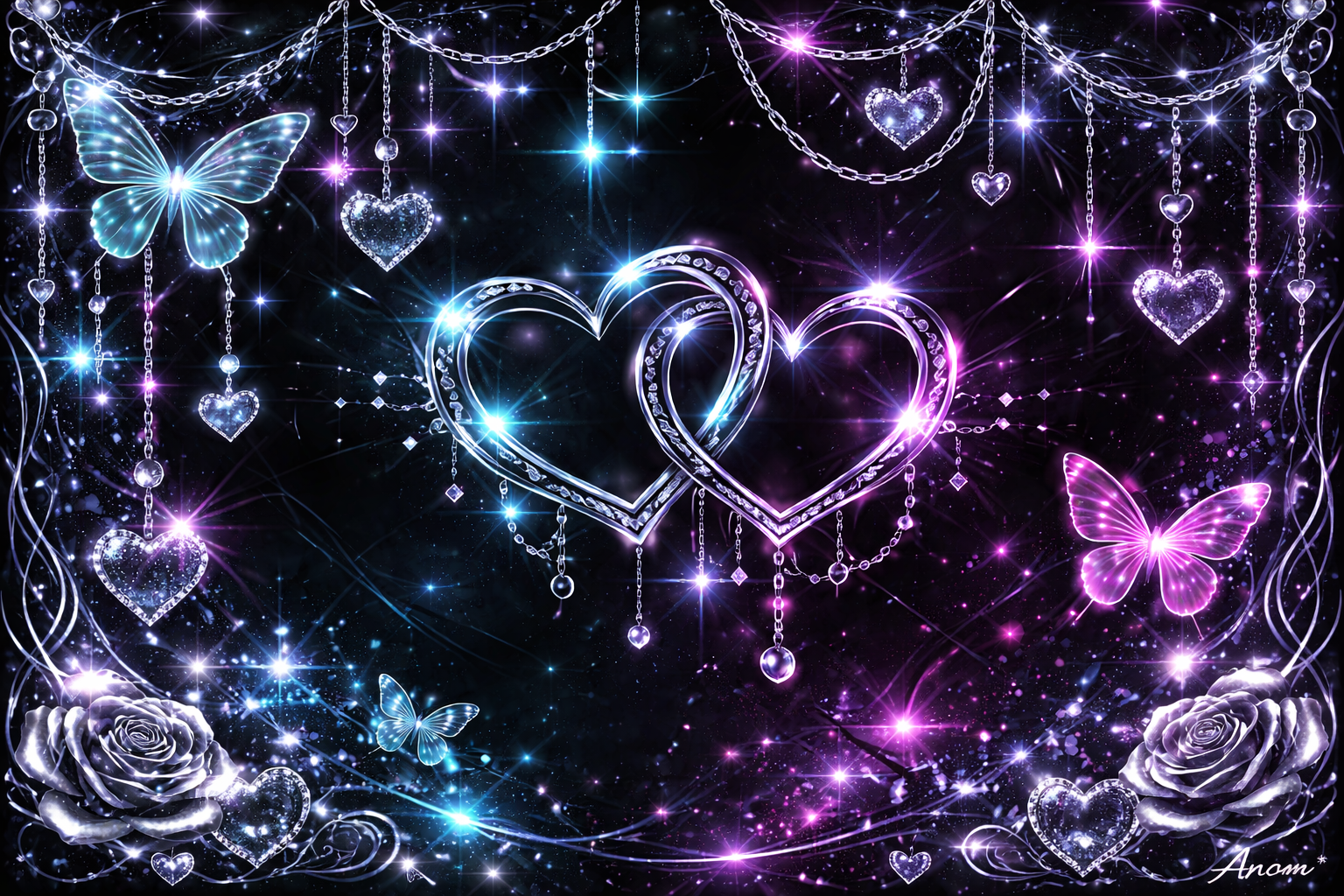 Dual Heart Starlight Glow background