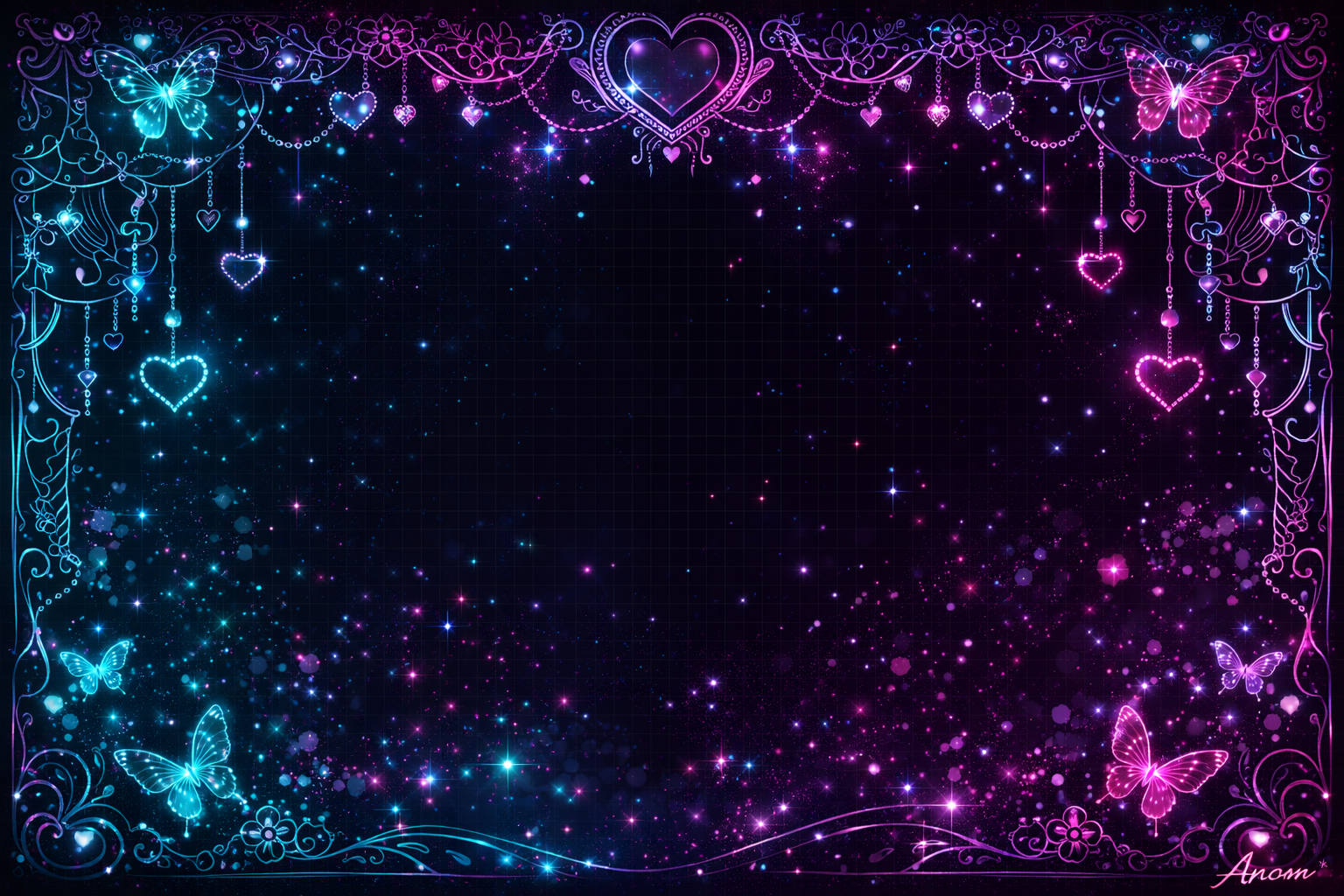 Dual Neon Butterfly Glow background