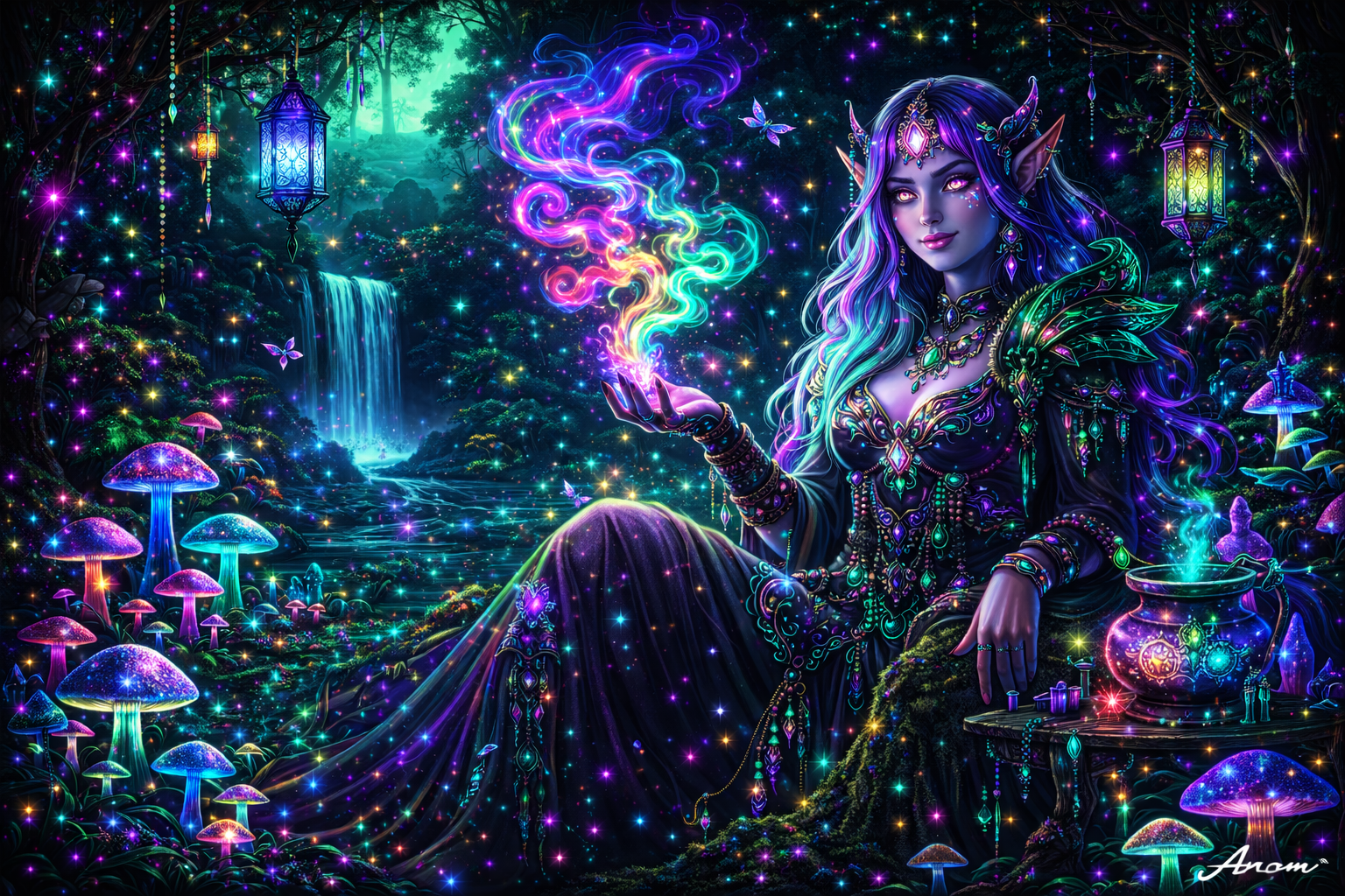 Neon Cosmic Muse background