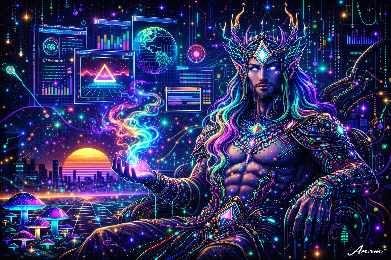 Neon Dragon Dream background