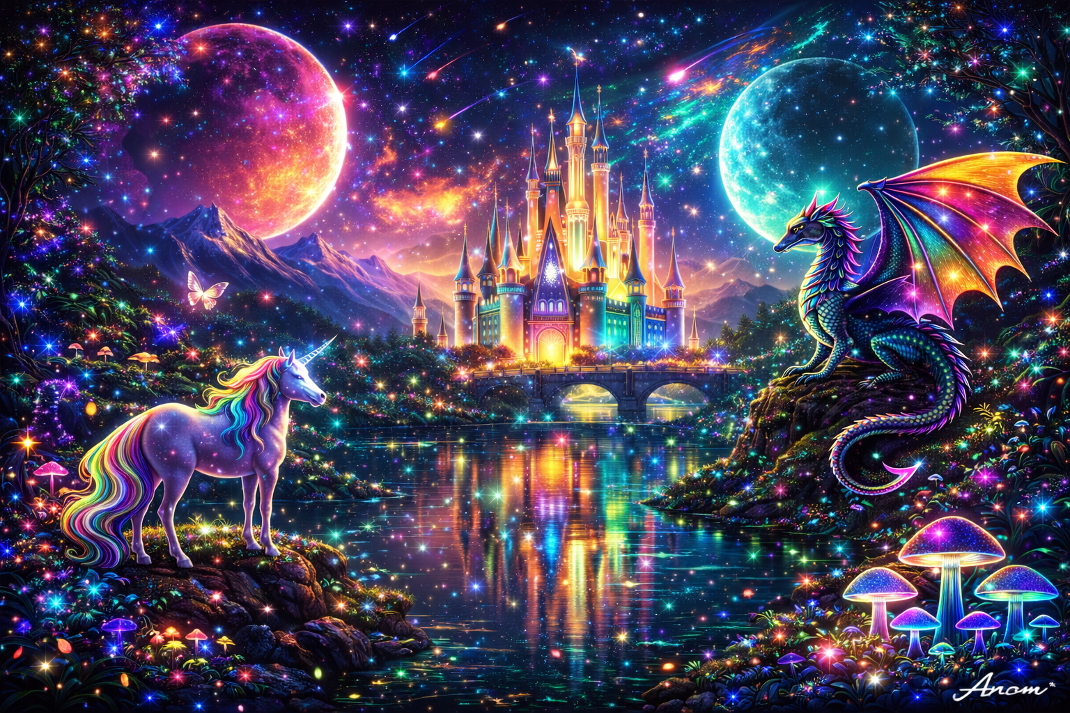 Rainbow Castle Realm background