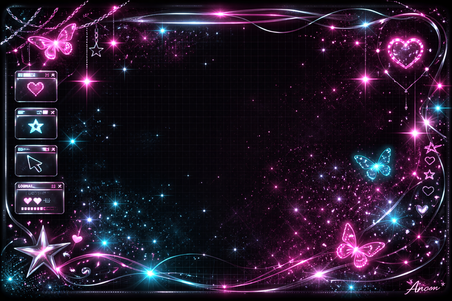 Y2K Neon Frame UI background