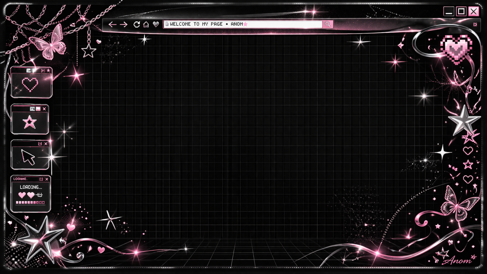 Y2K Pink Browser Frame background